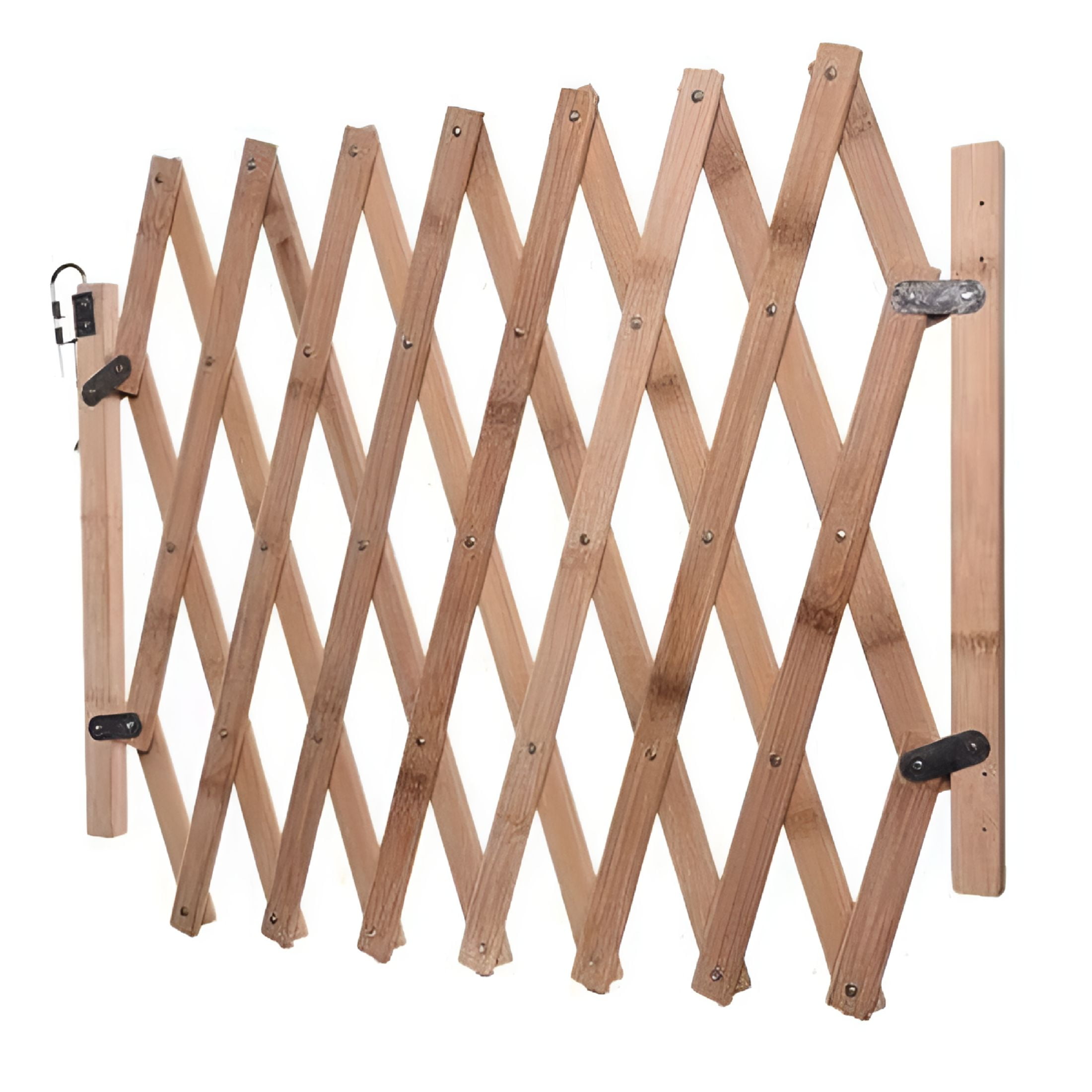 LAMIRO Expandable Wooden Accordion Dog Gate,Retractable Dog Gate,Pet Gate,Dog Gate for Doorway Stairs,Retractable Gate for Small Pet Dog,0.8" to 42" W,18.5" H