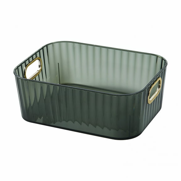LAMIRO Tall Plastic Weave Storage Basket, Bin Organization for Countertops, Classroom, Tabletops & Book Shelves for Crafts, A
