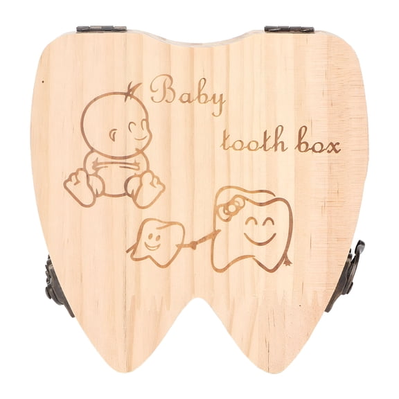 LAMIRO Teeth Storage Wooden Box Baby Tooth Keepsake Collecting Box Infants Kids Save Boxes