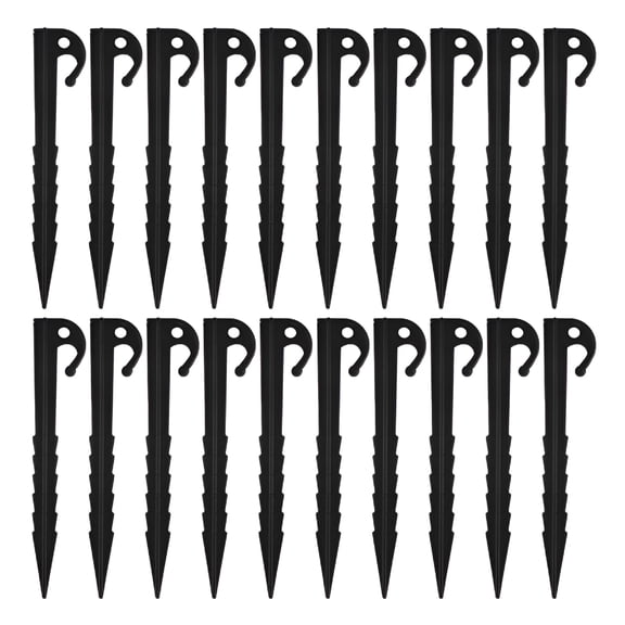 LAMIRO Tent Stakes Garden Staples 20 Pack, Heavy Duty Galvanized Metal Tent Pegs Stakes, Tent Pegs Spikes Hook, Lightweight Tarp Pegs Camping Tent Stake Nail Lengthen