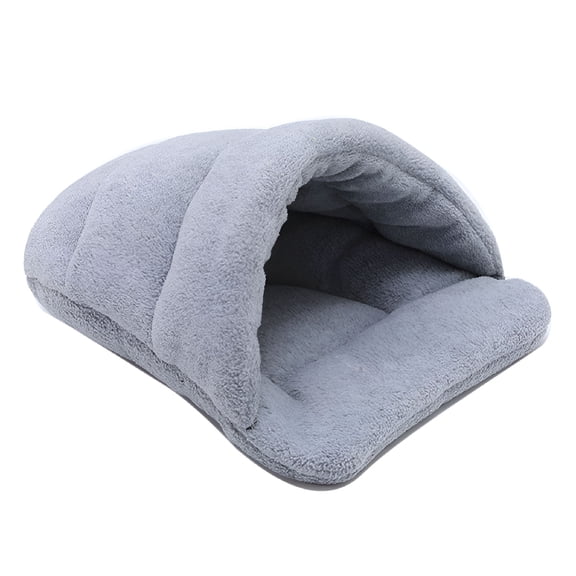 LAMIRO Thick Fleece Warm Dog Cat Tent Cave Nest Bed Slipper Shape Pet Sleeping Bag