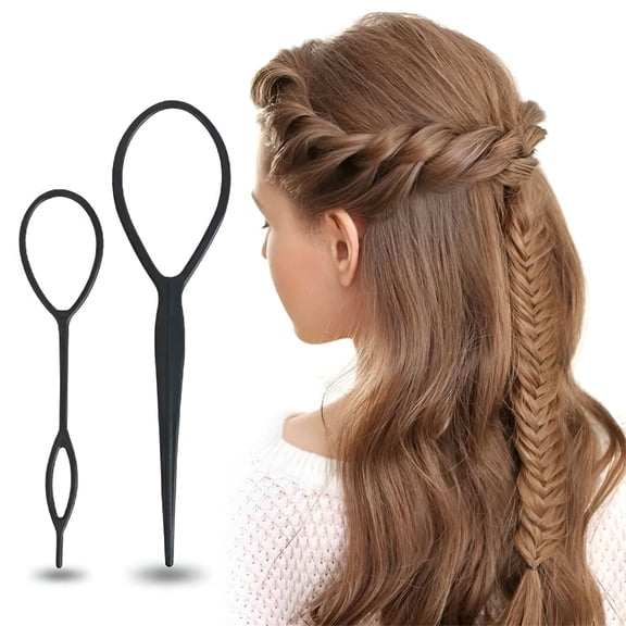 LAMIRO Topsy Tail Hair Tool Set, Plastic Ponytail Maker Loop Braider, Pull Through Styling Needle for Updos, Buns, and Twists, Hair Accessories for Women