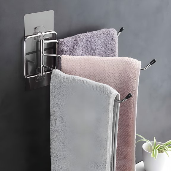 LAMIRO Towel Bar 180 Degree Towel Rack Bathroom Kitchen Wall-mounted Towel Rack