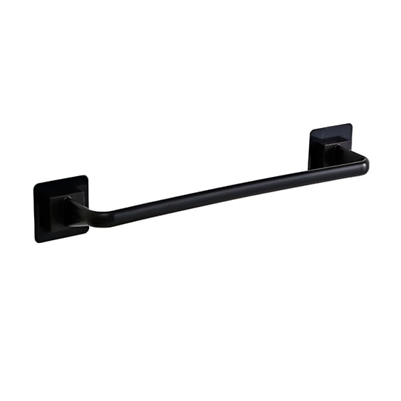 LAMIRO Towel Bar - Towel Holder Black 16-Inch Hand Towel Rack Towel Bar Stick on Wall,Plastic Bathroom Accessory