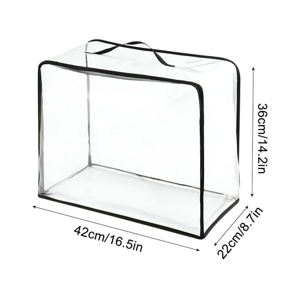 LAMIRO Transparent Large Capacity Clear Travel Packing Cube Zippered Storage Bags See Through Moving Bag PVC Multipurpose Pouch with Handle for Suitcase Shirts Dress Storage