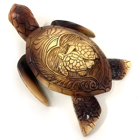 LAMIRO Turtle Woodcarving Desktop Decor Tortoise Sculptures Statue Creative Gift Hand-Carved Crafts Ornament