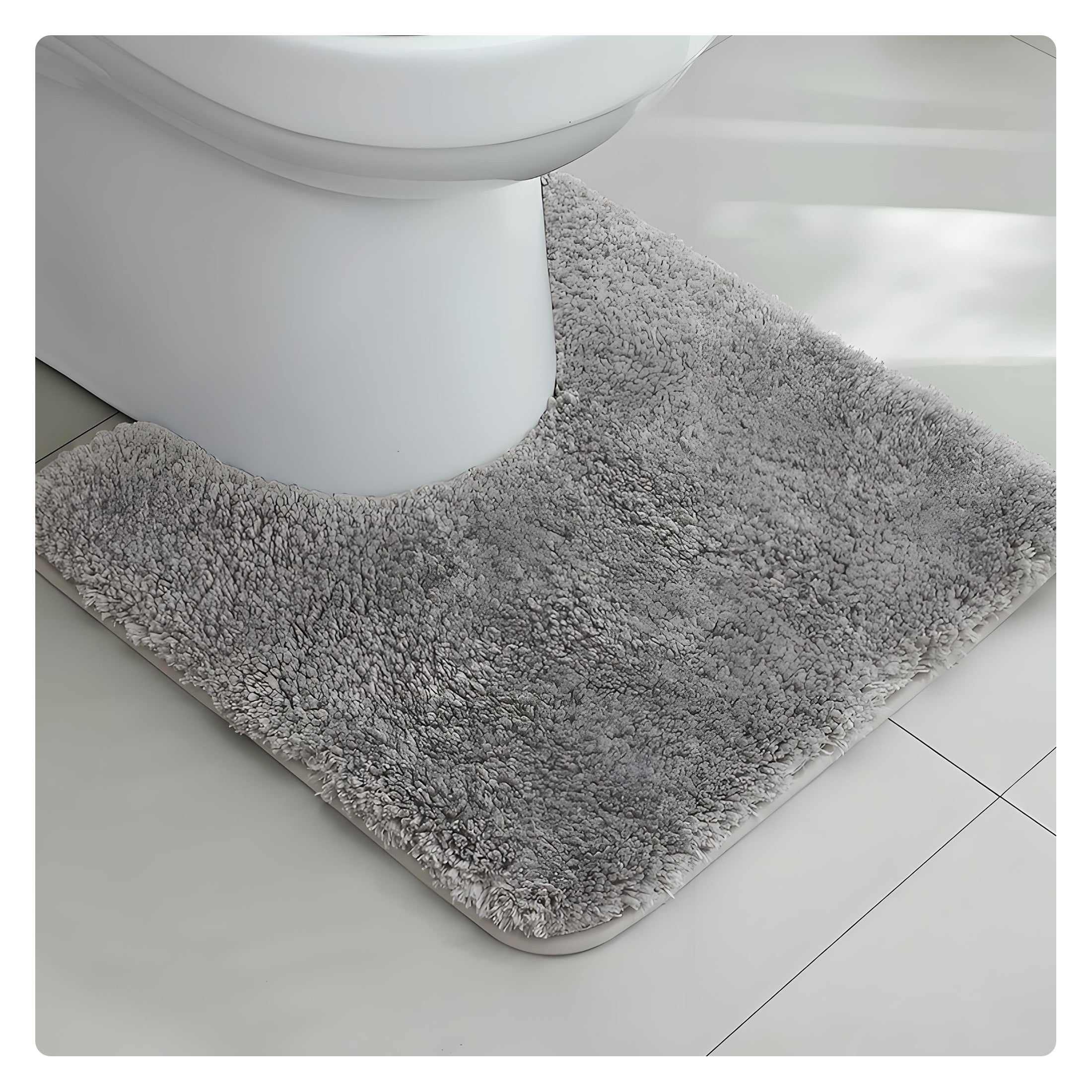 LAMIRO U Shaped Toilet Rug,Non-Slip Absorbent Bathroom Mat for Toilet ...