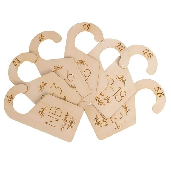 LAMIRO Unisex Baby Closet Size Dividers Wood Wardrobe Size Organizers for Kids Room