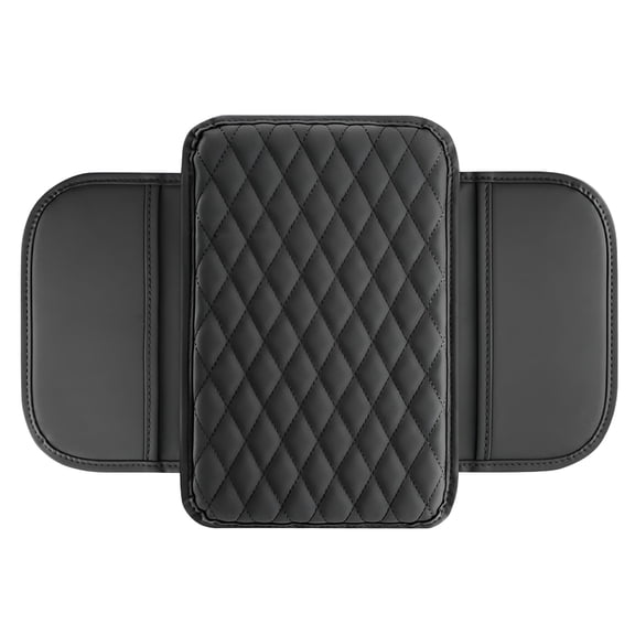 LAMIRO Upgraded Car Center Console Cover, Microfiber Leather Car Armrest Cover Cushion with 2 Storage Bags, Universal Car Armrest Storage Box