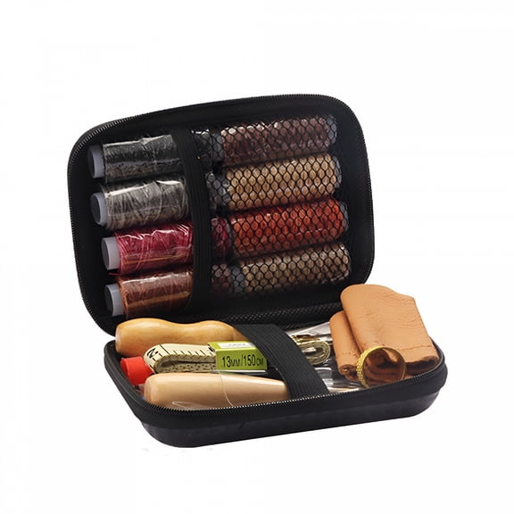 LAMIRO Upholstery Repair Kit,Leather Craft Tool Kit Leather Hand Sewing Needles Canvas Thread and Needles Tape Measure Large-Eye Stitching Needles for Leather Repair