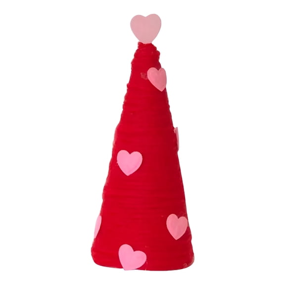 LAMIRO Valentine Day Tree Table Decorations Set-Artificial Yarn Wrapped Mini Trees with Heart Decor- Valentine's Day Tabletop Tree for Indoor Home Kitchen Decor 1PCS