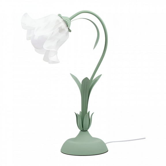 LAMIRO Vintage Flower Table Lamp, Bedside Reading Lamp, Decorative Night Light for Living Room and Bedroom, Elegant Floral Table Lamp for Home Decoration