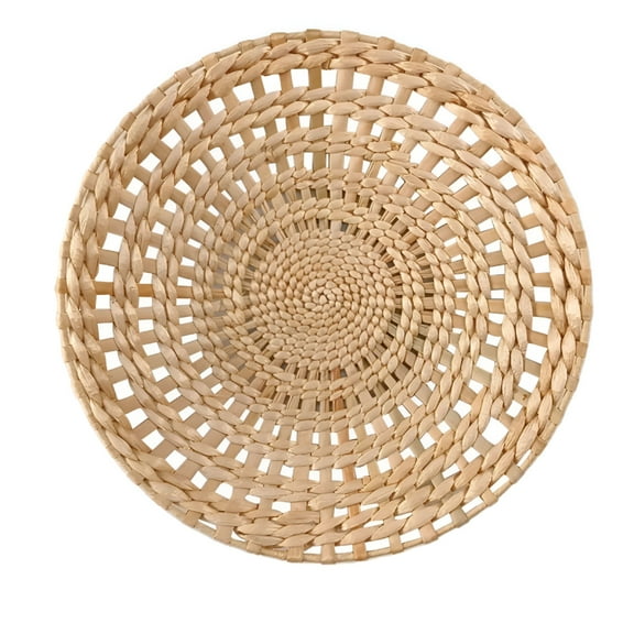 LAMIRO Wall Basket Decoration,Boho Wall Hanging Decor Rattan Wall Decor Flat Round Wicker Woven Macrame Tapestry Wall Basket Serving Tray Art Handmade Set for Room Bedroom Living Room