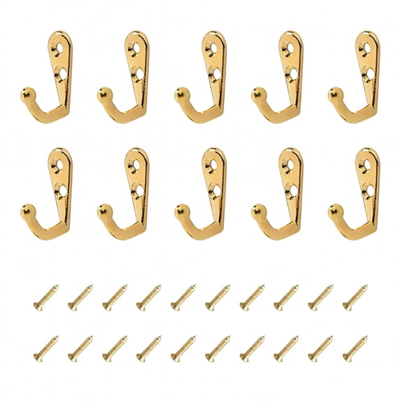 LAMIRO Wall Hooks,Towel Hooks,10 Pcs Gold Vintage Coat Hooks Wall Mounted Cast Antique Hook for Hanging Coat Scarf,Bag,Towel,Key,Cap,Cup,Hat,Door Robe Clothes