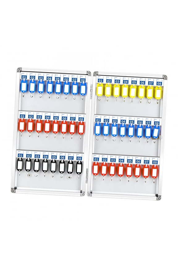 Wall Mounted Key Storage Box Key Holder with Hooks Key Security Box for Complexes Easily Mounted 48 Key Position