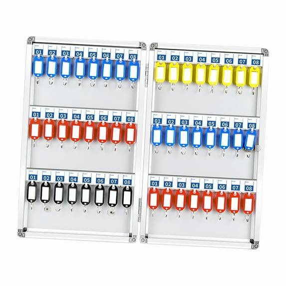 LAMIRO Wall Mounted Key Storage Box Key Holder with Hooks Key Security Box for Complexes Easily Mounted 48 Key Position