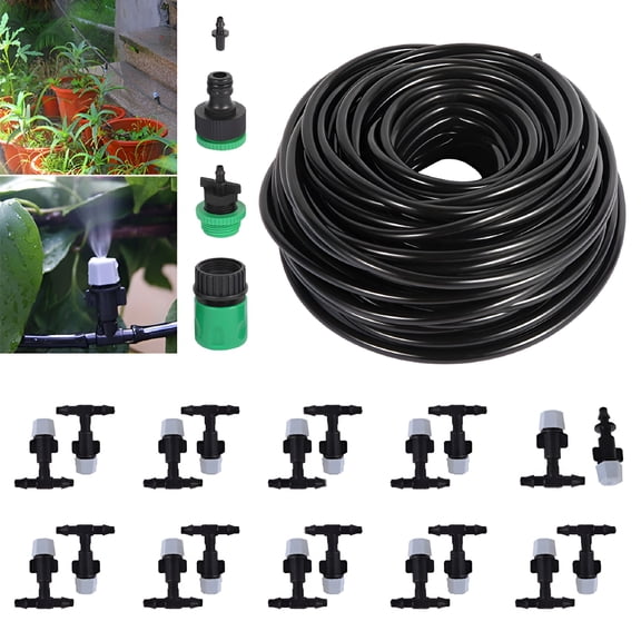LAMIRO Water Misting Cooling System Fogger Watering Nozzle Outdoor Garden Patio Greenhouse Plants Spray Hose Watering Kit