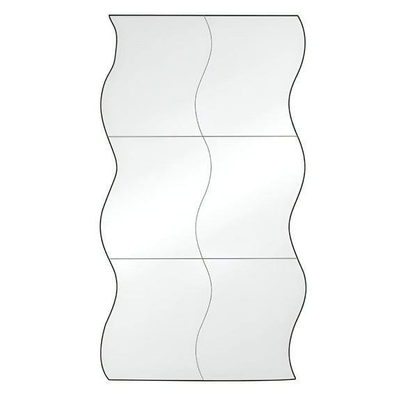 LAMIRO Wavy Mirror Wall Stickers Decor,3D Art Diy Acrylic Mirror,Mirror Wavy Beveled Edge Frameless Bathroom Mirrors for Home Living Room Bedroom Sofa Tv Setting Wall Decor