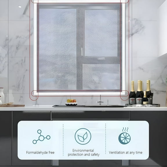 LAMIRO Weatherproofing Window Insulation Kit,Window Insulation Film for Winter,Window Thermal Cover Insulating Curtains,Waterproof,Windproof,Dust Proof,Reusable,Punch Free,60x60cm