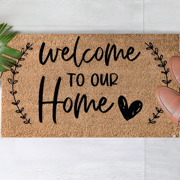 LAMIRO Welcome to Our Home Doormat Welcome Mat for Outdoors Door Mat Welcome Doormat Indoor Outdoor Entrance Rug Mat for Entryway