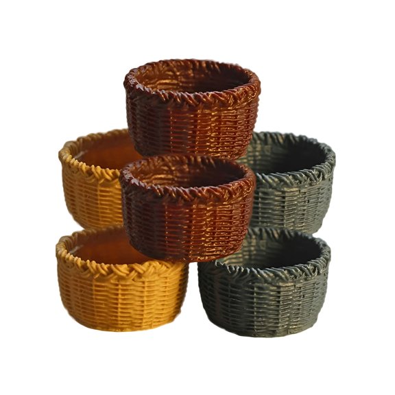 LAMIRO Wicker Resin Storage Baskets,Set of 6