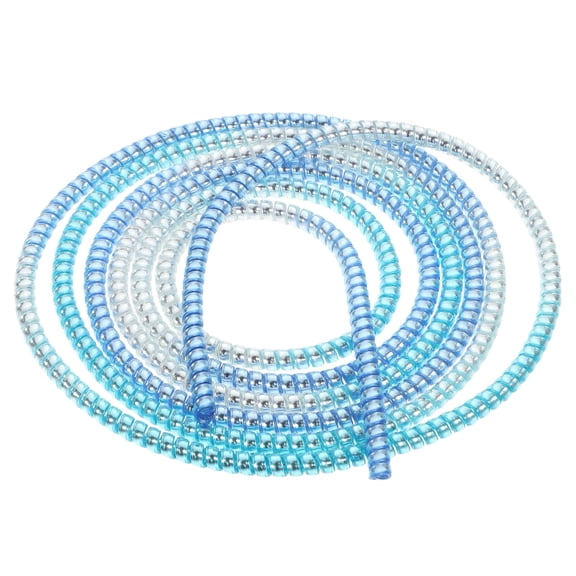 LAMIRO Wire Wound Animal Cable Protector, 55-Inch PVC Cord Sleeve for Pets, Anti-Chew Phone Charger Cover, Flexible Wire Guard for Cats and Dogs, Blue