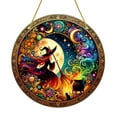 thumbnail image 1 of LAMIRO Witch Stain Art Hanging Decor - 2D Flat Circular Acrylic Wall Hanging for Halloween&Mystical Home Decor - Intricate Moon&Silhouette Designs, 1 of 4