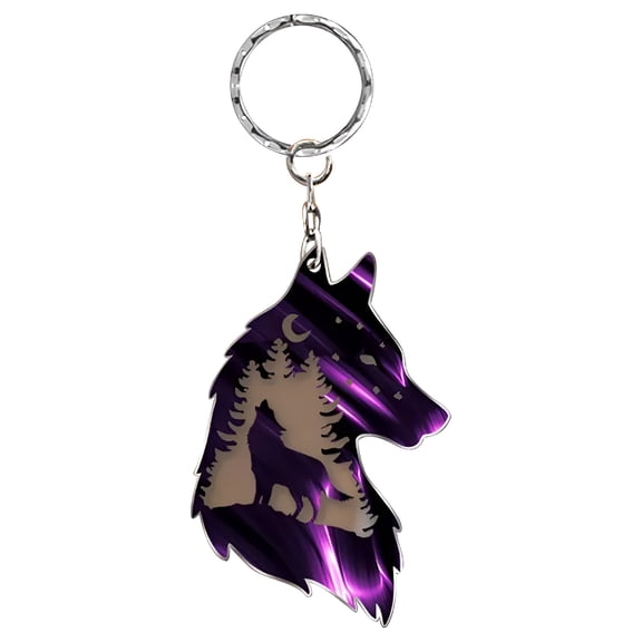 LAMIRO Wolf Key Chain Plateau Wolf Keychains for Men, Cute Car Keychain for Wallet Purses Backpack Cattle Key Chain Gift, Key Decoration Gift for People