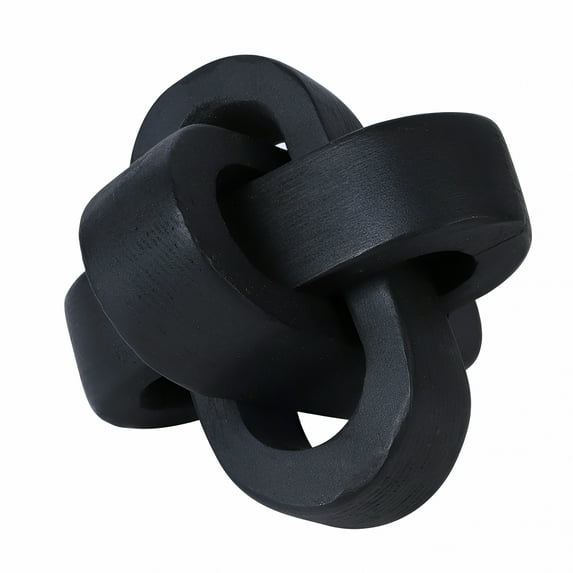 LAMIRO Wood Knot Decor,3-Link Wood Chain Link Decor,Hand Carved Decorative Natural Wooden Knot for Coffee Table Entryway Modern Farmhouse Shelf Decoration