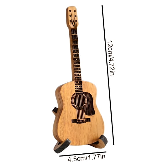 LAMIRO Wooden Acoustic Guitar Pick Box with Stand, Personalized Guitar Box for Pick