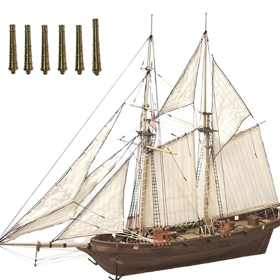 LAMIRO Wooden Sailboat Ship Kit - Home DIY Model,Classical Wooden Sailing Boats Scale Model Decor,Wooden Ship Model Boat Kits for Kids and Adults Gifts Toy (400 * 150 * 270mm)