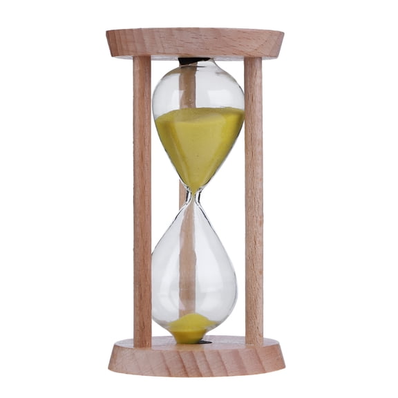 LAMIRO Wooden Sand Clock 3 Minutes Hourglass Sandglass Toothbrush Timer (Yellow)