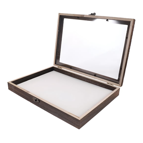 LAMIRO Wooden Specimen Shadow Box -Small Shadow Box 810 Display Case with Glass Front (Butterfly/Pin Collection)
