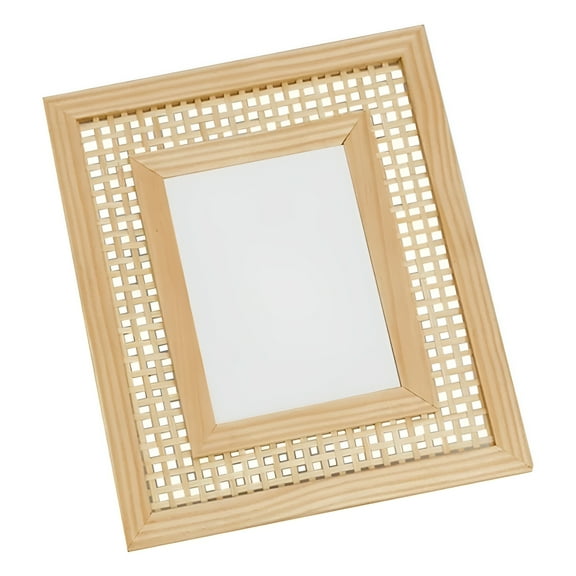 LAMIRO Woven Picture Frame Modern Frames Boho Wedding Photo Decor Vintage Wicker Rattan Elegant Solid Wood