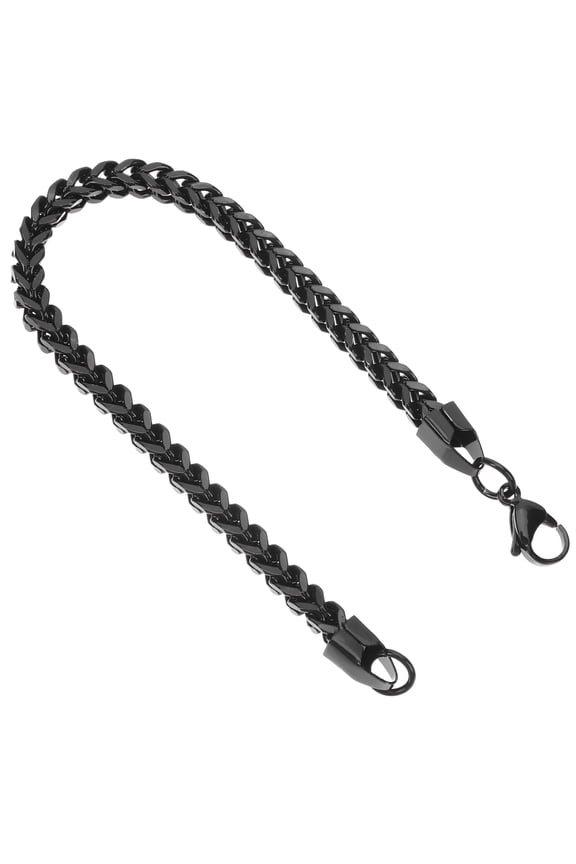 Wrist Bracelet for Men Titanium Chain Engraved Man Black