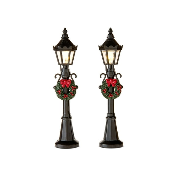 Light-Up Battery-Operated Christmas Village Lamp Post Set, 2 Pieces, by Holiday Time