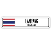 LAMPANG THAILAND Street Sign Thai flag city country road wall gift