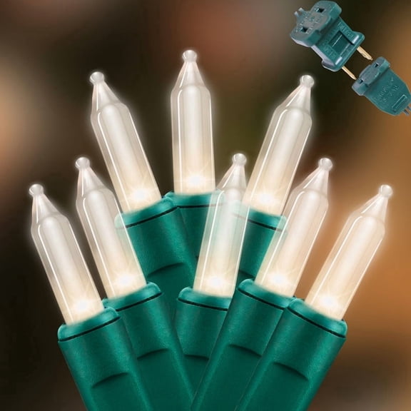 LAMPHOME 100 Clear Christmas String Lights, 20ft Ultra Bright White Bulbs with Green Wire, Ideal for Indoor Outdoor Xmas Tree, Holiday Party, Patio, Wedding and Garden Decor