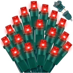 LAMPHOME 100 Count Red -Christmas Lights - 21.6FT LED String Lights, Mini led Lights for Indoor Outdoor Home Holiday Party Wedding Independence Day Decoration