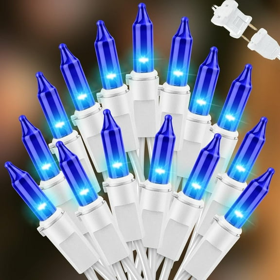 LAMPHOME 100 Mini LED Count Blue -String Lights - 21.6FT LED Christmas Lights, Mini led Lights for Outdoor Home Holiday Party Wedding Independence Day Decoration