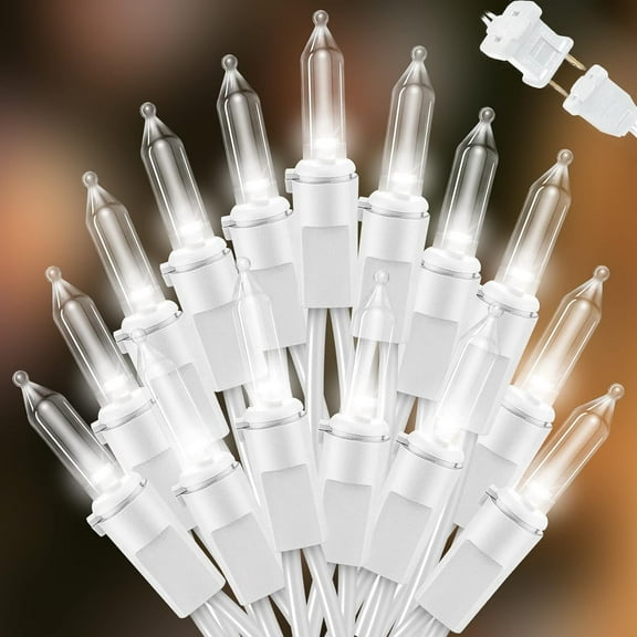 LAMPHOME 100 Mini LED Count White -String Lights - 21.6FT LED Christmas Lights, Mini led Lights for Indoor Outdoor Home Holiday Party Wedding Independence Day Decoration