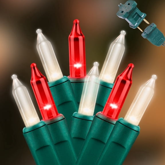 LAMPHOME 100 Red Clear Christmas String Lights, 20Ft Green Wire Mini Bulbs, Suitable for Indoor Outdoor Xmas Tree, Halloween, Valentine and Wedding Decor