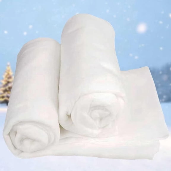 LAMPHOME 100FT 27 Inch Artificial Snow Roll, Large White Fluffy Fake Snow Blanket for Christmas Holiday Decor