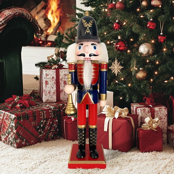 LAMPHOME 12Inch Wooden Soldier Nutcracker Christmas Decor - Festive Christmas Nutcracker Gift, Winter Indoor Decoration for Table, Desktop & Fireplace