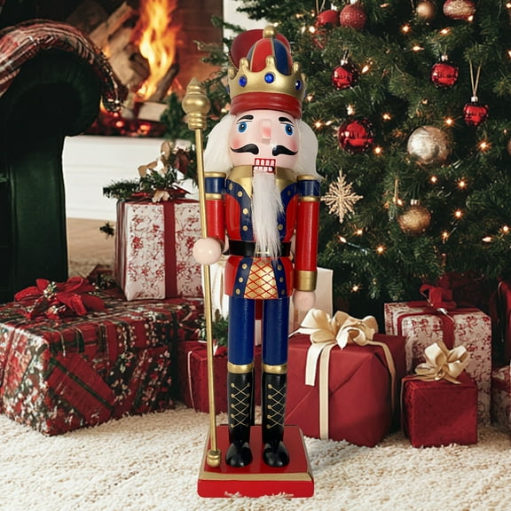 LAMPHOME 12Inch Wooden Soldier Nutcracker Christmas Decor - Festive Christmas Nutcracker Gift, Winter Indoor Decoration for Table, Desktop & Fireplace