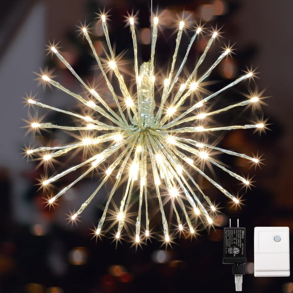LAMPHOME 15" 60LED 3D Starlight Bursts with 10-Functions Warm White
