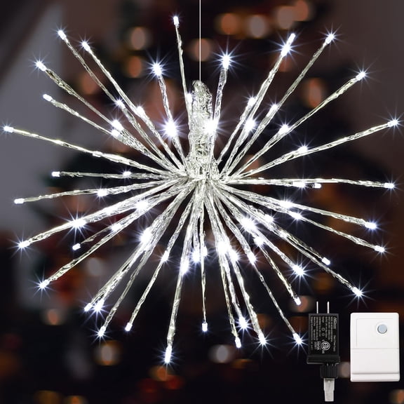 LAMPHOME 15" 80LED 3D Starlight Bursts with 10-Functions Cool White