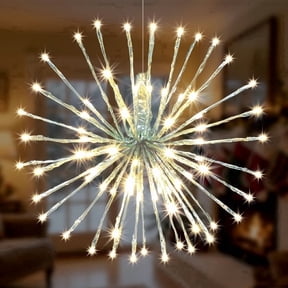 LAMPHOME 15 Inch 60 LED 3D Starlight Burst Lights with 11 Lighting Modes Warm White Color