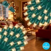 LAMPHOME 150LED Connectable Waterproof Mini Christmas Lights, UL Certified Green Wire String Lights Indoor Outdoor Holiday Decor