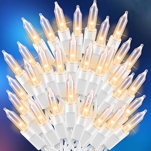 LAMPHOME 31.9ft 150 Clear Mini String Lights, white wire UL certified, indoor outdoor for Christmas, wedding and Valentines Day decor.